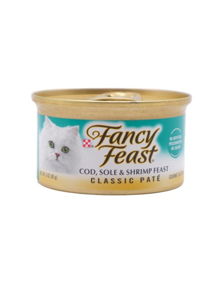 25481 - Purina Fancy Feast Cod/Sole & Shrimp - 3 oz. (24 Cans) - Box:  - Loc: E11