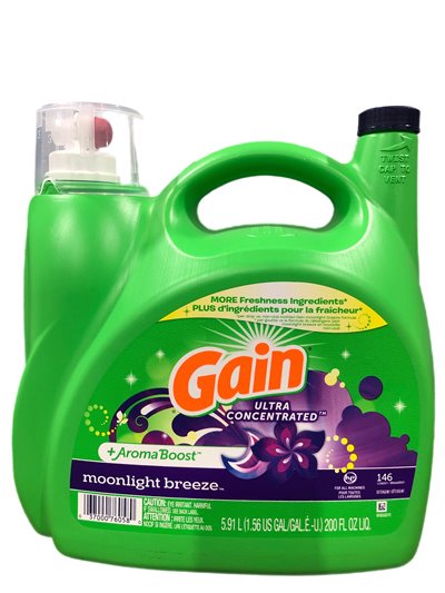 25497 - Gain Liquid Laundry Detergent, Moonlight Breeze - 200 fl. oz. (Case of 2) - Box:  - Loc: C1