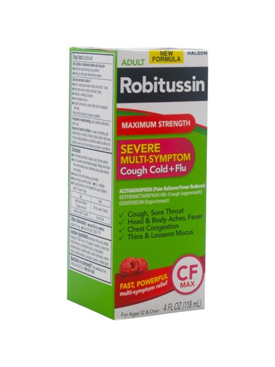 25766 - Robitussin Adult Day Severe CF Max - 4 fl. oz. - Box:  - Loc: K3