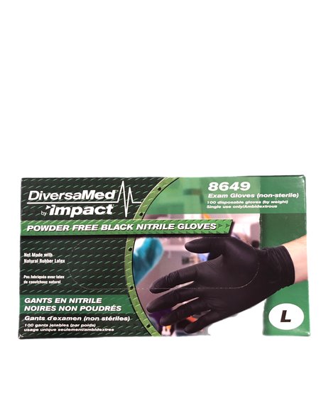 25777 - Nitrile Gloves Black PF, Large - 100ct - Box:  - Loc: P4