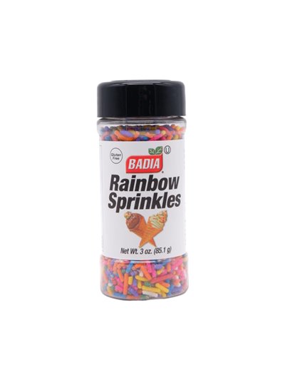 25825 - Badia  Rainbow Sprinkles - 3oz. - (Pack of 8) - Box:  - Loc: 11P