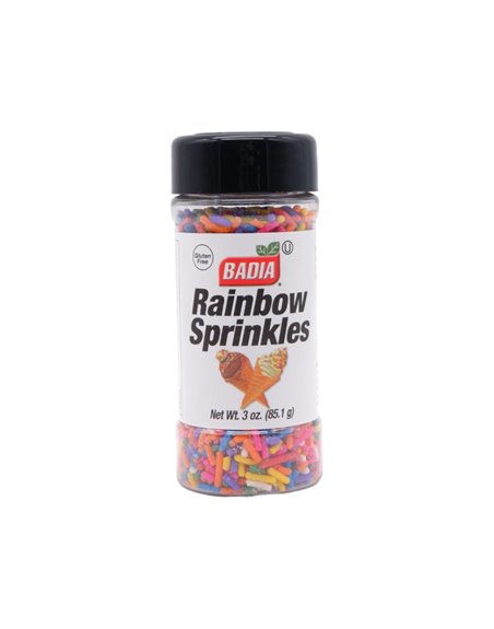 25825 - Badia  Rainbow Sprinkles - 3oz. - (Pack of 8) - Box:  - Loc: 11P