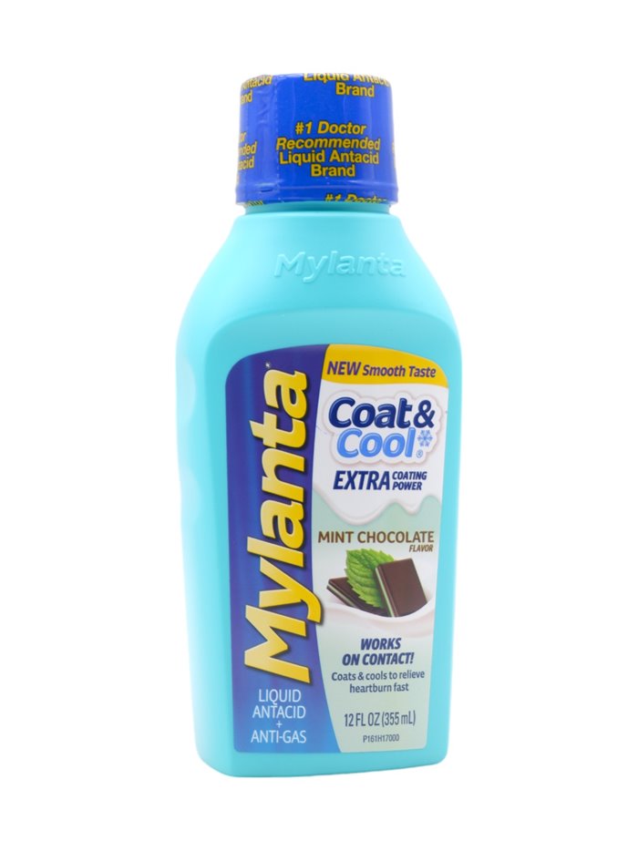 26031 - Mylanta Liquid Antiacid Choc. Mint- 12 fl. oz. - Box:  - Loc: K5-99