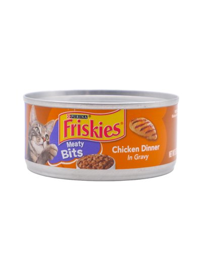 26077 - Friskies Cat Food Meaty Bit Chicken Dinner , 5.5 oz. - (24 Cans) - Box:  - Loc: A9