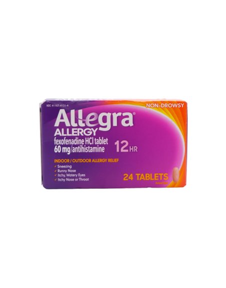 26195 - Allegra Allergy 24 Hr 180mg - 24ct - Box:  - Loc: K3