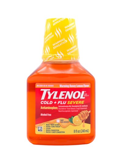 26378 - Tylenol Adults Cold Flu Severe - 8 fl. oz. - Box:  - Loc: K4