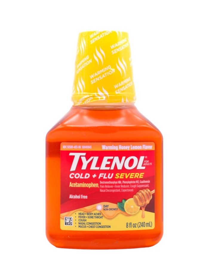 26378 - Tylenol Adults Cold Flu Severe - 8 fl. oz. - Box:  - Loc: K4