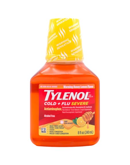 26378 - Tylenol Adults Cold Flu Severe - 8 fl. oz. - Box:  - Loc: K4