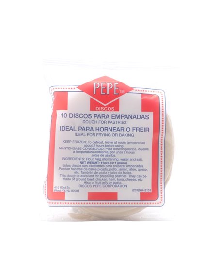 26532 - Disco Pepe Corp Big, Masa para Empanadas  - 10/36's
Medium - Box:  - Loc: NV-2