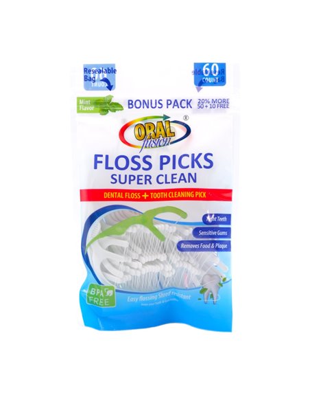 26602 - Oral Fusion Floss Picks - 60ct - Box:  - Loc: 32M