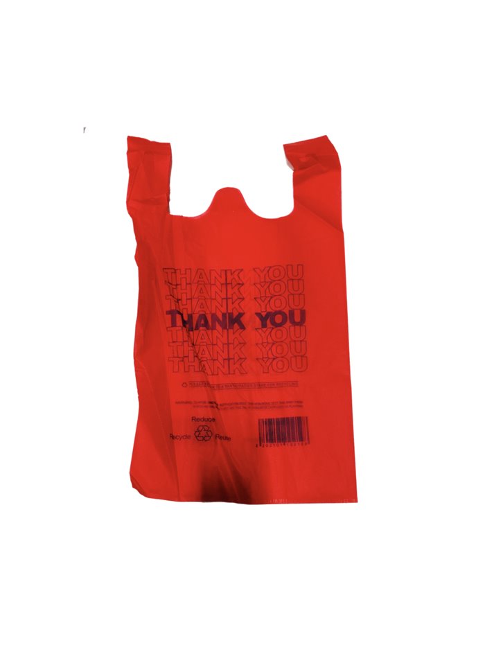 26642 - Non-Wove Vest Bag Red 200ct - Box:  - Loc: N7