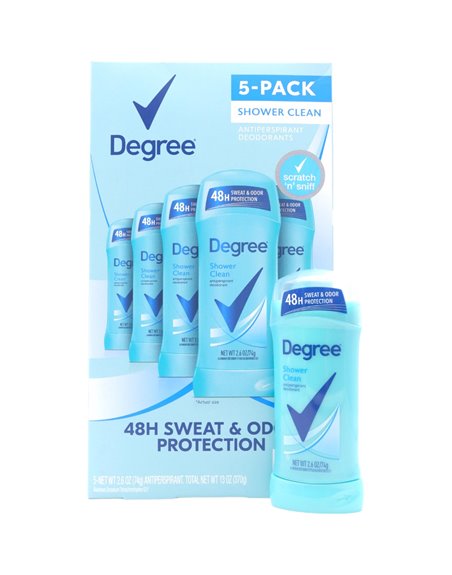 26952 - Degree Women Shower Clean - 5 Pack/2.6 oz. - Box:  - Loc: K7