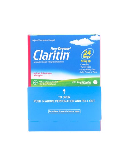 27025 - Claritin 24 Hrs Allergy Relief - 20 Tabs - Box:  - Loc: K1
