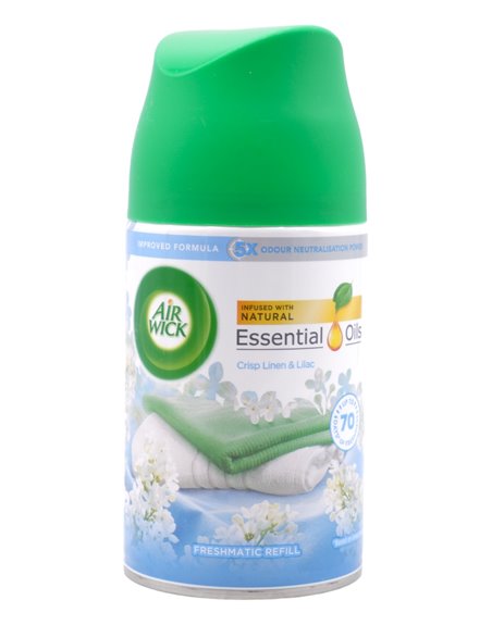 27226 - Air Wick Refill Ultra Machine Can, Cool Linen + Lilac - 250ml (Case of 4) - Box:  - Loc: I6