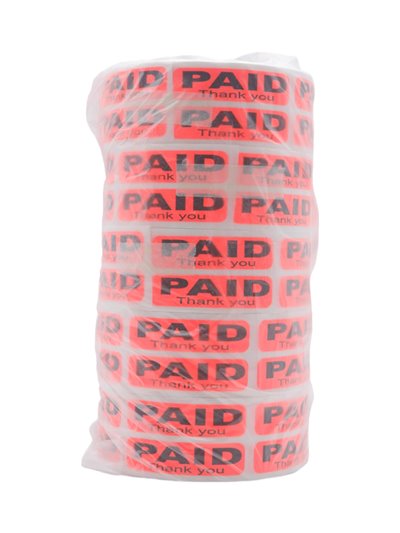 27414 - Paid Thank You Red  Label -  5Pk - Box:  - Loc: 