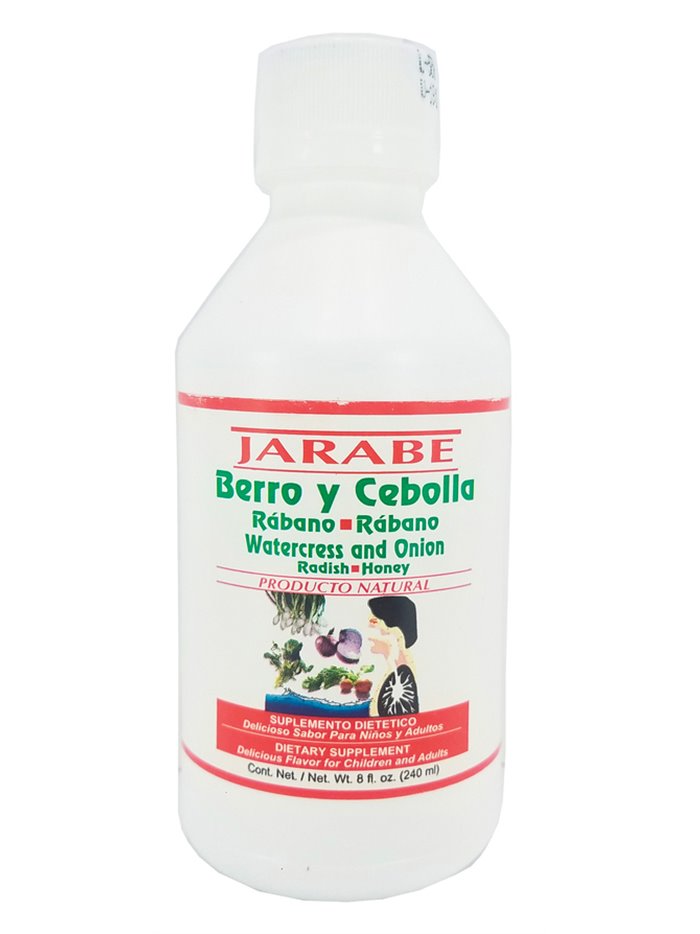 77 - Alopecil Jarabe Berro y Cebolla - 8 fl. oz. (Case of 24) - Box:  - Loc: L1