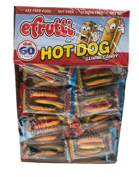 115 - Efrutti Hot Dog - 60 Count - Box:  - Loc: L12