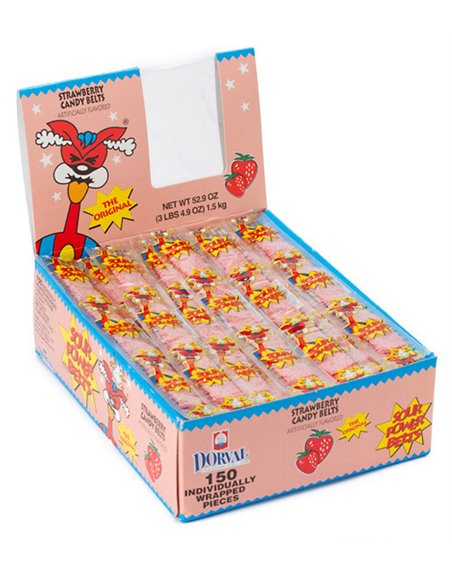 322 - Sour Power Belts Strawberry - 150ct - Box:  - Loc: L12
