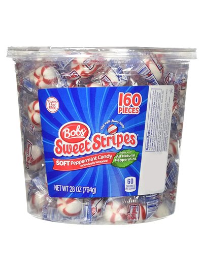 536 - Bob's Sweet Stripes Peppermint  ( Soft Mints ) - 160 Pcs - Box:  - Loc: M4