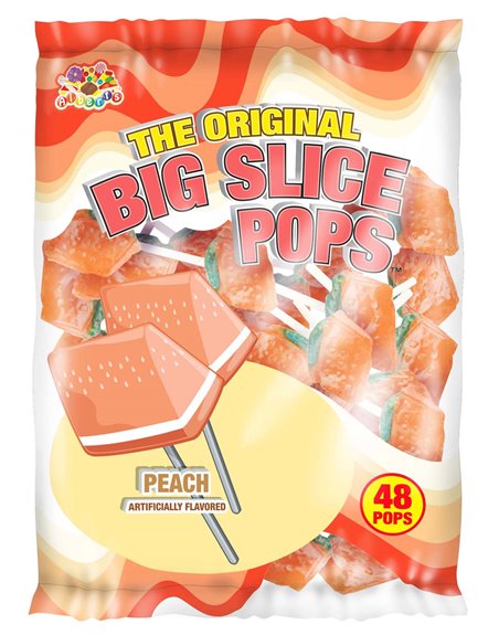 597 - Big Slice Slice Pops Peach - 48ct - Box:  - Loc: M7