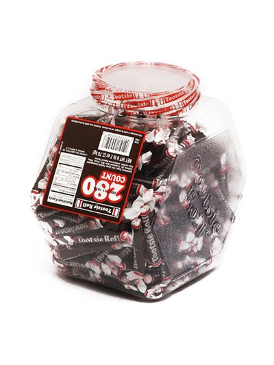 1114 - Tootsie Rolls Jar - 280ct - Box:  - Loc: L10