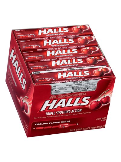 1172 - Halls Cherry USA - 20ct. (Case of 12) - Box:  - Loc: N1