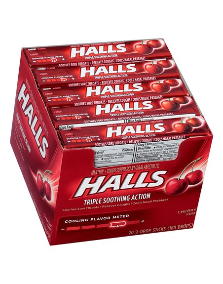 1172 - Halls Cherry USA - 20ct. (Case of 12) - Box:  - Loc: N1
