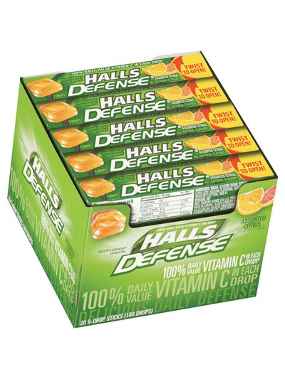 1176 - Halls Defence Vitamin C USA - 20ct - Box:  - Loc: N1