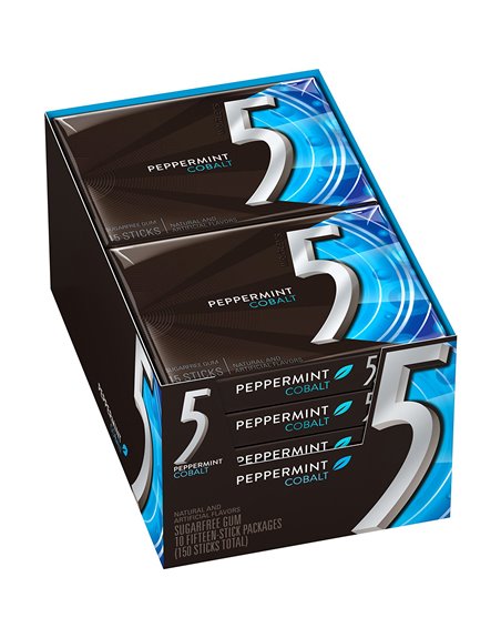 1330 - 5 Gum Peppermint Cobalt - 10/15 Sticks - Box:  - Loc: N2