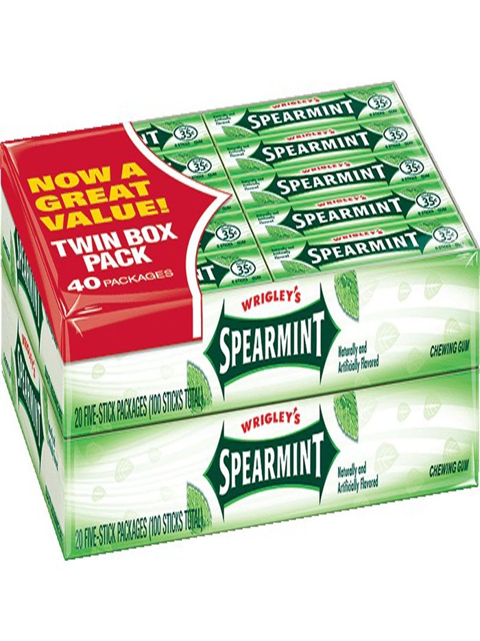 1353 - Wrigley's Spearmint Gum - 40 Pack - Box:  - Loc: N3