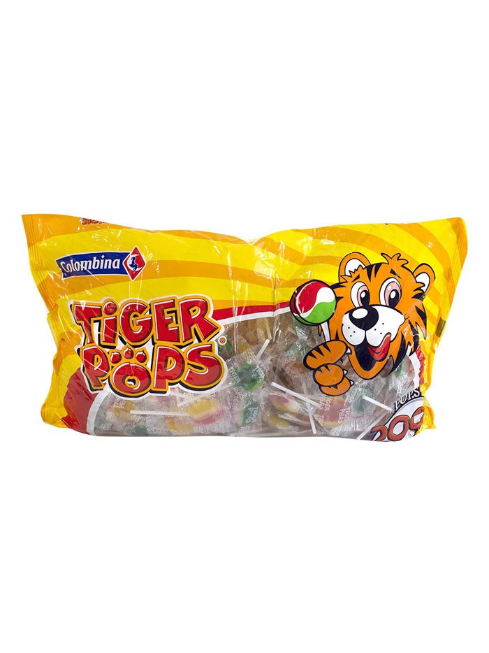 1501 - Colombina Tiger Pops - 200ct - Box:  - Loc: M3