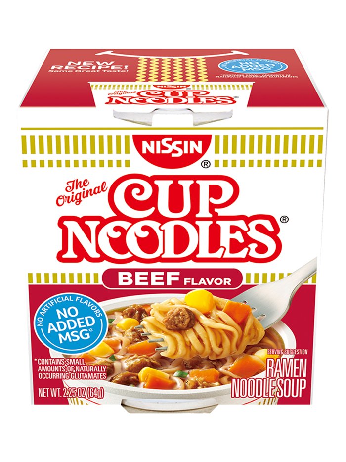 1780 - Nissin Cup Noodles Beef Flavor - 12 Pack - Box:  - Loc: F12