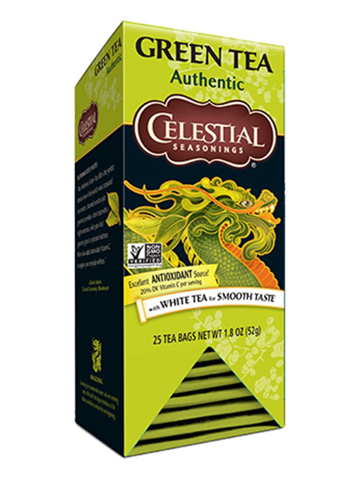 1834 - Celestial Seasonings Green Tea Authentic - 25 bags - Box:  - Loc: R6