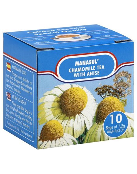1853 - Manasul Chamomile Tea ( Manzanilla ) - 10 Bags (Pack of 24) - Box:  - Loc: M1