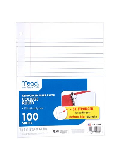 2433 - Filler Paper 100 Sheets - Box:  - Loc: J6