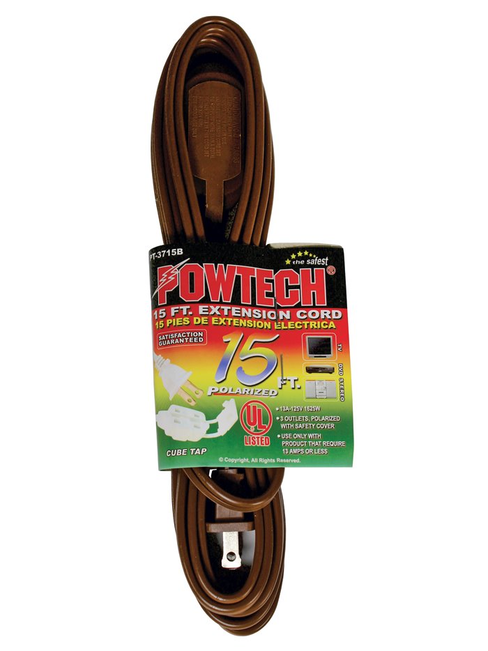 3046 - Extension Cord, Brown - 15 ft. - Box:  - Loc: I10
