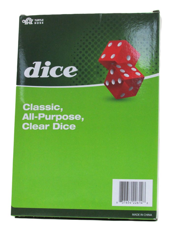 3118 - Dice Classic All Purpose, Clear Dice - 24ct - Box:  - Loc: J5