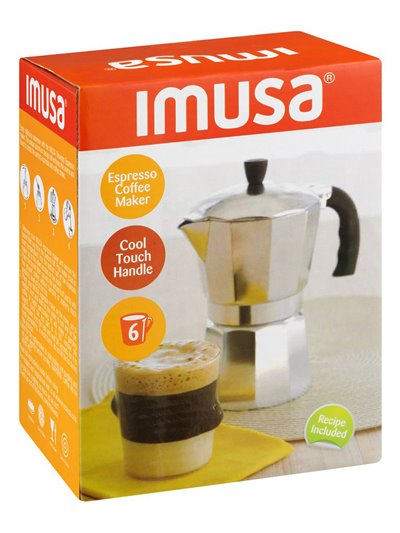 3284 - Imusa Espresso Coffee Maker 6 Cups - Box:  - Loc: J13