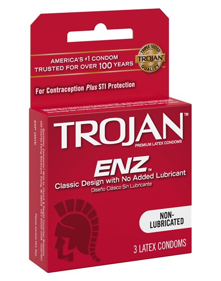 3606 - Trojan ENZ Non-Lubricated ( Red ) - 6 Pack/3ct - Box:  - Loc: K11