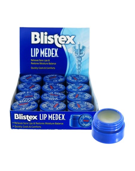 3810 - Blistex Lip Medex 0.25 oz. (Blue) - 12ct. 4/24 - Box:  - Loc: K1