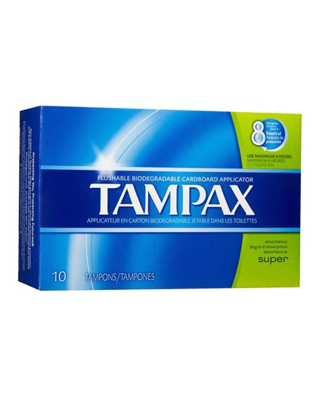 3956 - Tampax Super, 10 Tampons - (Pack of 12) - Box:  - Loc: D1