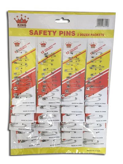 4415 - Safety Pins ( Alfiler de Gancho ) - 24 Pack/12ct - Box:  - Loc: J3