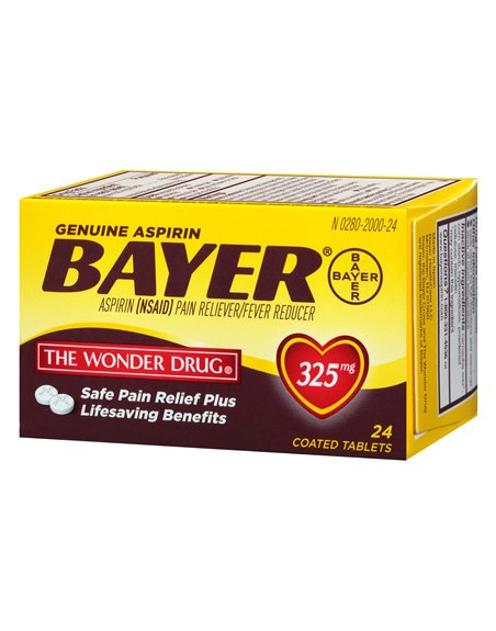 4995 - Bayer Aspirin 325mg - 24 Tabs - Box:  - Loc: K1
