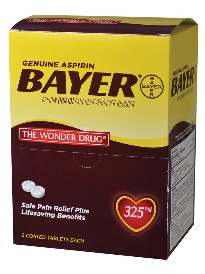 5117 - Bayer Aspirin 325mg - 50/2's - Box:  - Loc: K3