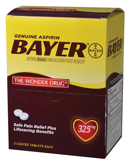 5117 - Bayer Aspirin 325mg - 50/2's - Box:  - Loc: K3