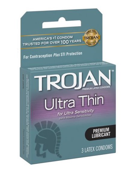 8547 - Trojan Ultra Thin, Premium Lubricant (Gray) - 6 Pack/3ct - Box:  - Loc: K11