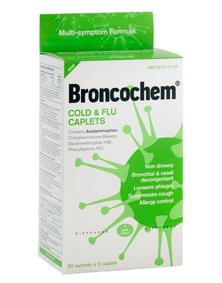 5222 - Broncochem Cold & Flu - 50/2's - Box:  - Loc: K3