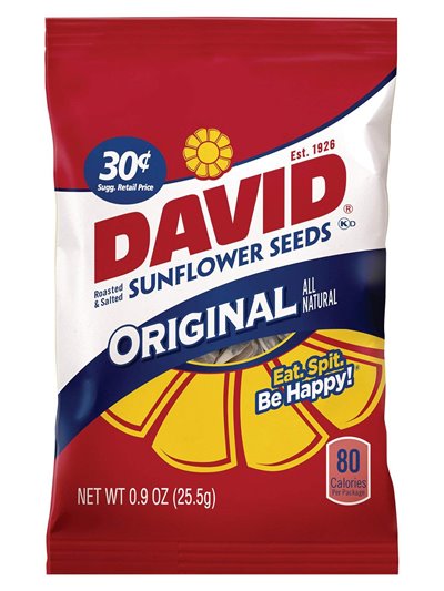5429 - David Sunflower Seeds, Original - 36 Bags- 40cents - Box:  - Loc: M11