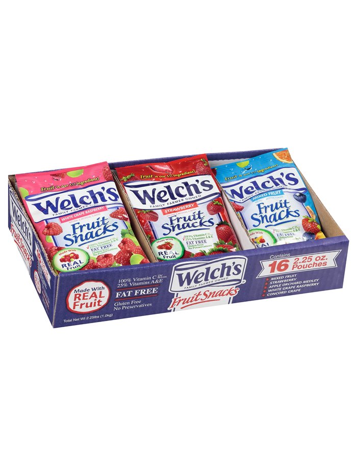 5460 - Welch's Fruit Snacks Variety Pack (Blue) - 16 Bags - Box:  - Loc: M10