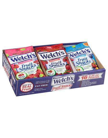 5460 - Welch's Fruit Snacks Variety Pack (Blue) - 16 Bags - Box:  - Loc: M10